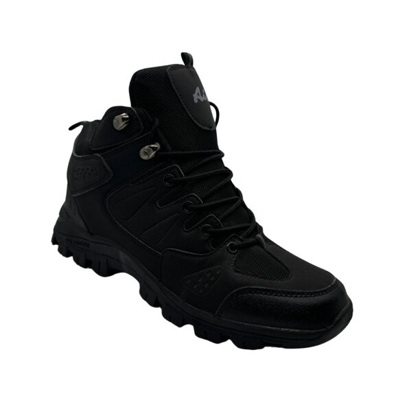 Men’s All-Black Waterproof Hiking Boots with High Ankle Support - Picture 1 of 4